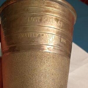 Vintage Silver Plated Base Metal Trophy Trench Art Just A Thimble Full